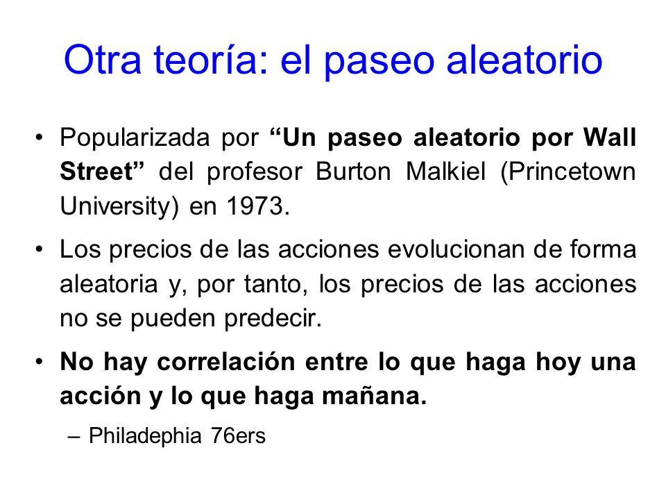 un paseo aleatorio por wall street